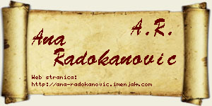 Ana Radokanović vizit kartica